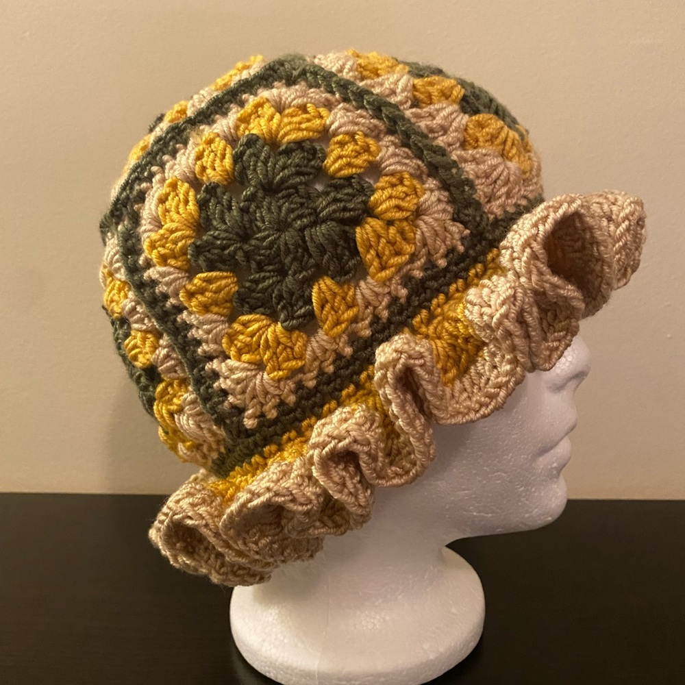 Handmade Crochet Ruffle Hat - Picture 2 of 6